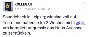 Kollegah auf Facebook vor Leipzig-Auftritt.